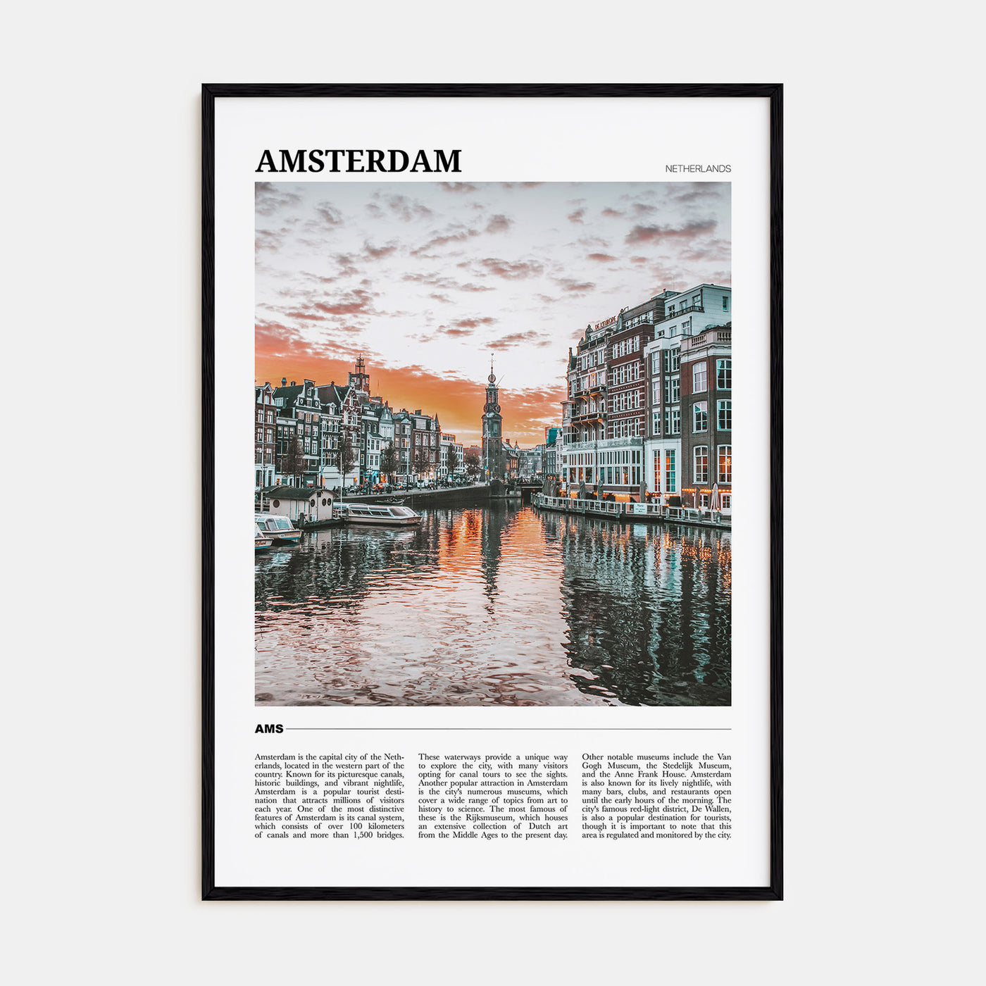 Amsterdam Travel Color Poster