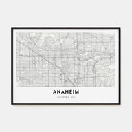 Anaheim Map Landscape Poster