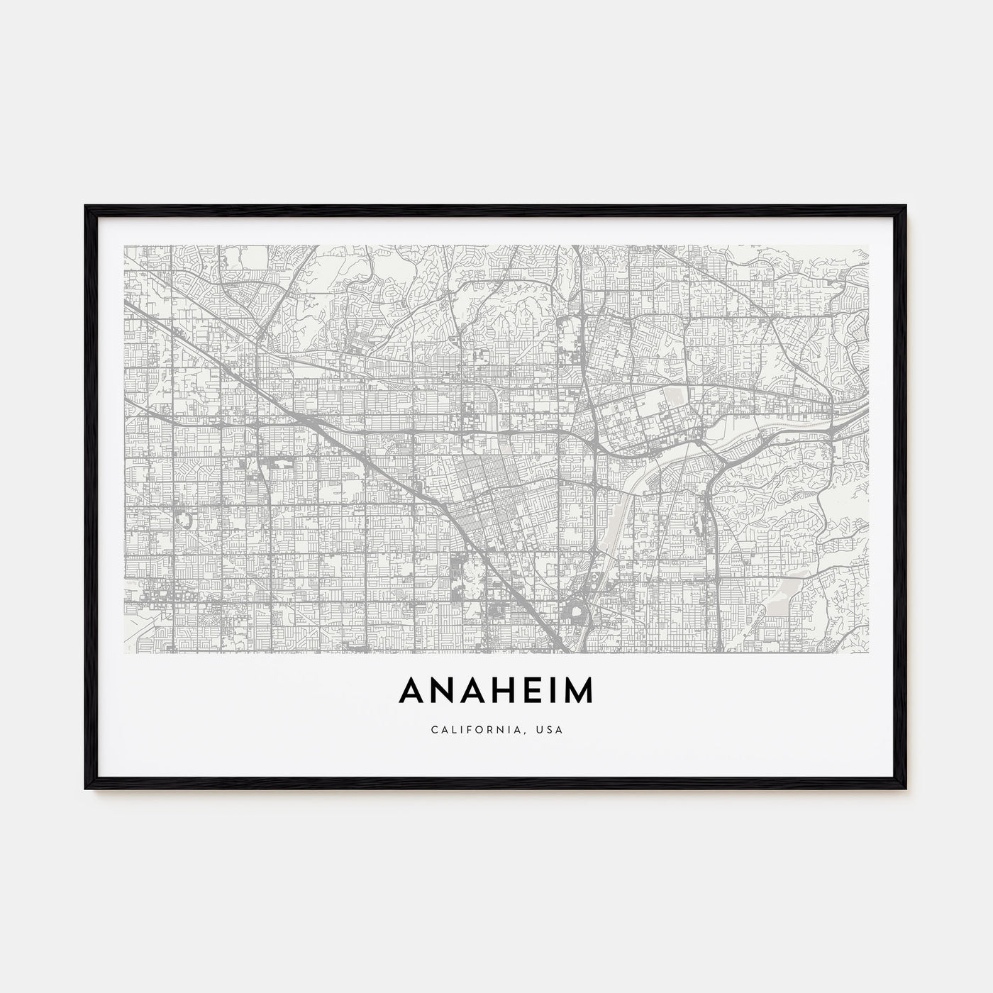 Anaheim Map Landscape Poster