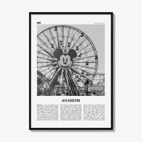 Anaheim Print Black and White No 1, Anaheim Wall Art, Anaheim Poster, Anaheim Photo, California, USA, United States, North America