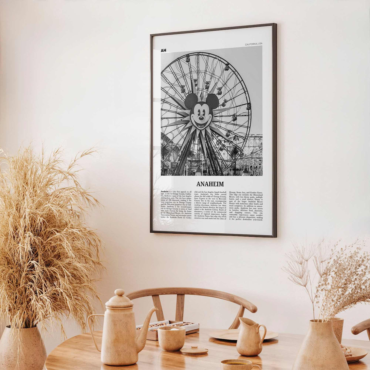 Anaheim Print Black and White No 1, Anaheim Wall Art, Anaheim Poster, Anaheim Photo, California, USA, United States, North America