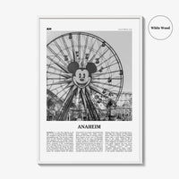 Anaheim Print Black and White No 1, Anaheim Wall Art, Anaheim Poster, Anaheim Photo, California, USA, United States, North America