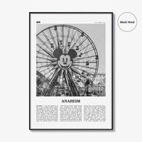 Anaheim Print Black and White No 1, Anaheim Wall Art, Anaheim Poster, Anaheim Photo, California, USA, United States, North America