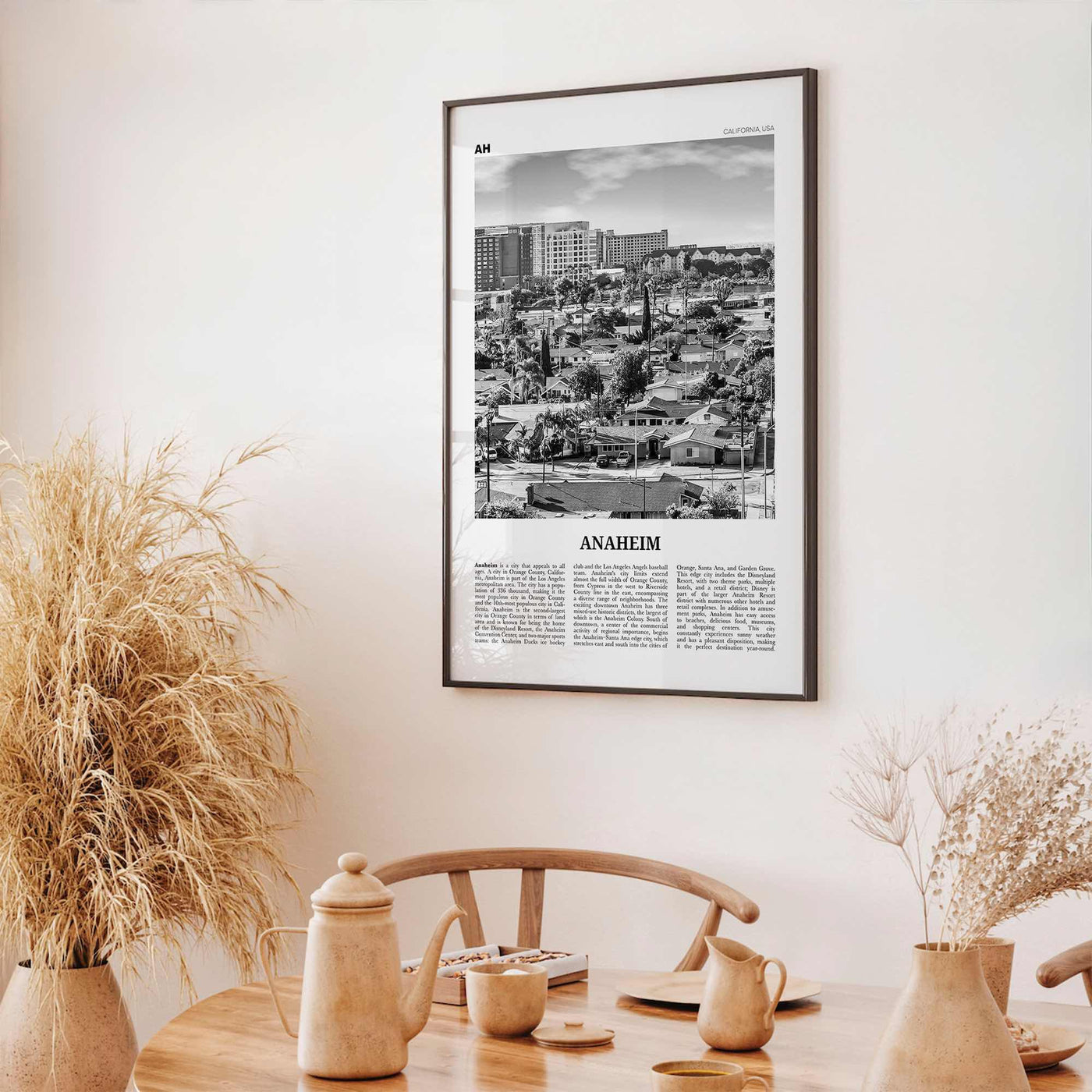 Anaheim Print Black and White No 2, Anaheim Wall Art, Anaheim Poster, Anaheim Photo, California, USA, United States, North America