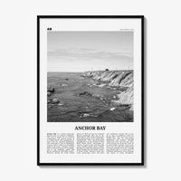 Anchor Bay Print Black and White, Anchor Bay Wall Art, Anchor Bay Poster, Anchor Bay Photo, Anchor Bay Wall Décor, Anchor Map, California