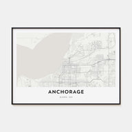 Anchorage Map Landscape Poster