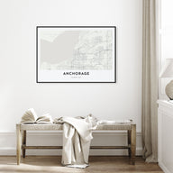 Anchorage Map Landscape Poster