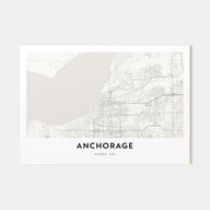 Anchorage Map Landscape Poster