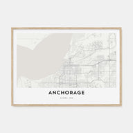 Anchorage Map Landscape Poster