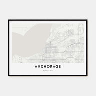 Anchorage Map Landscape Poster