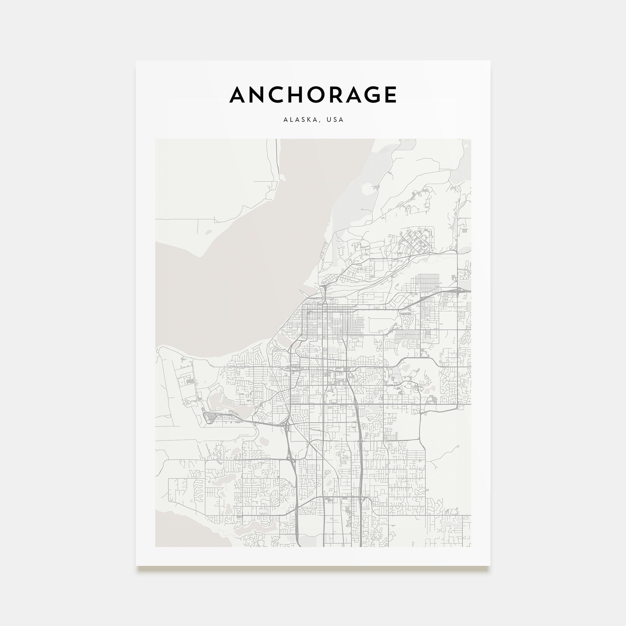 Anchorage Map Portrait Poster
