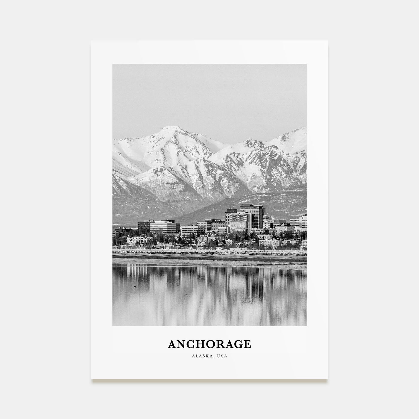 Anchorage Portrait B&W Poster