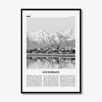 Anchorage Print Black and White, Anchorage Wall Art, Anchorage Poster, Anchorage Photo, Anchorage Wall Décor, Alaska, USA, United States