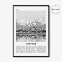 Anchorage Print Black and White, Anchorage Wall Art, Anchorage Poster, Anchorage Photo, Anchorage Wall Décor, Alaska, USA, United States