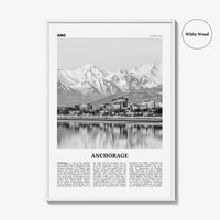 Anchorage Print Black and White, Anchorage Wall Art, Anchorage Poster, Anchorage Photo, Anchorage Wall Décor, Alaska, USA, United States