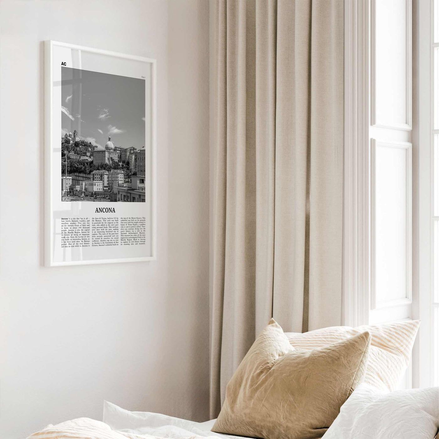 Ancona Print Black and White, Ancona Wall Art, Ancona Poster, Ancona Photo, Ancona Wall Décor, Ancona Map, Italy