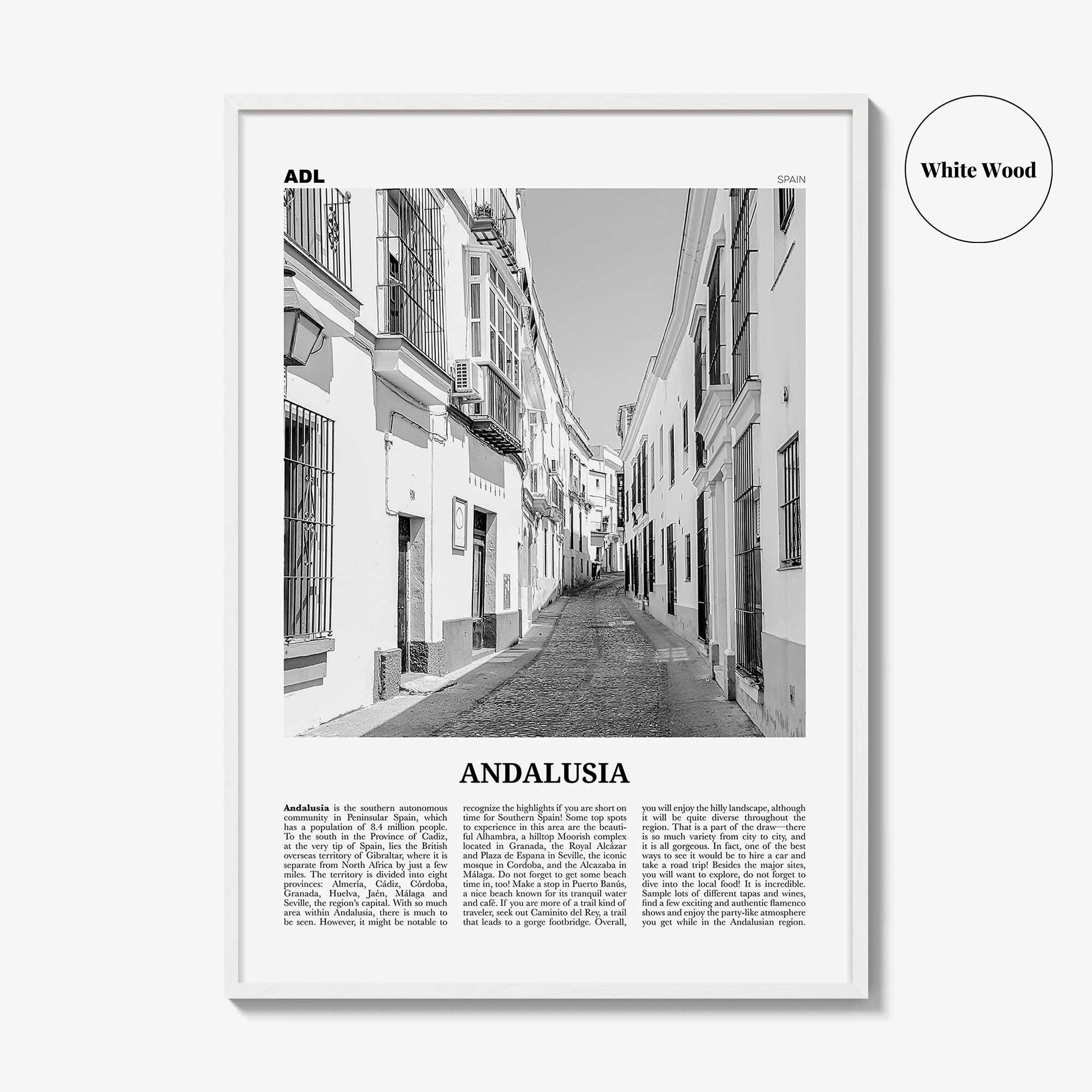 Andalusia Print Black and White No 1, Andalusia Wall Art, Andalusia Poster, Andalusia Photo, Andalusia Wall Decor, Spain, Sevilla, España