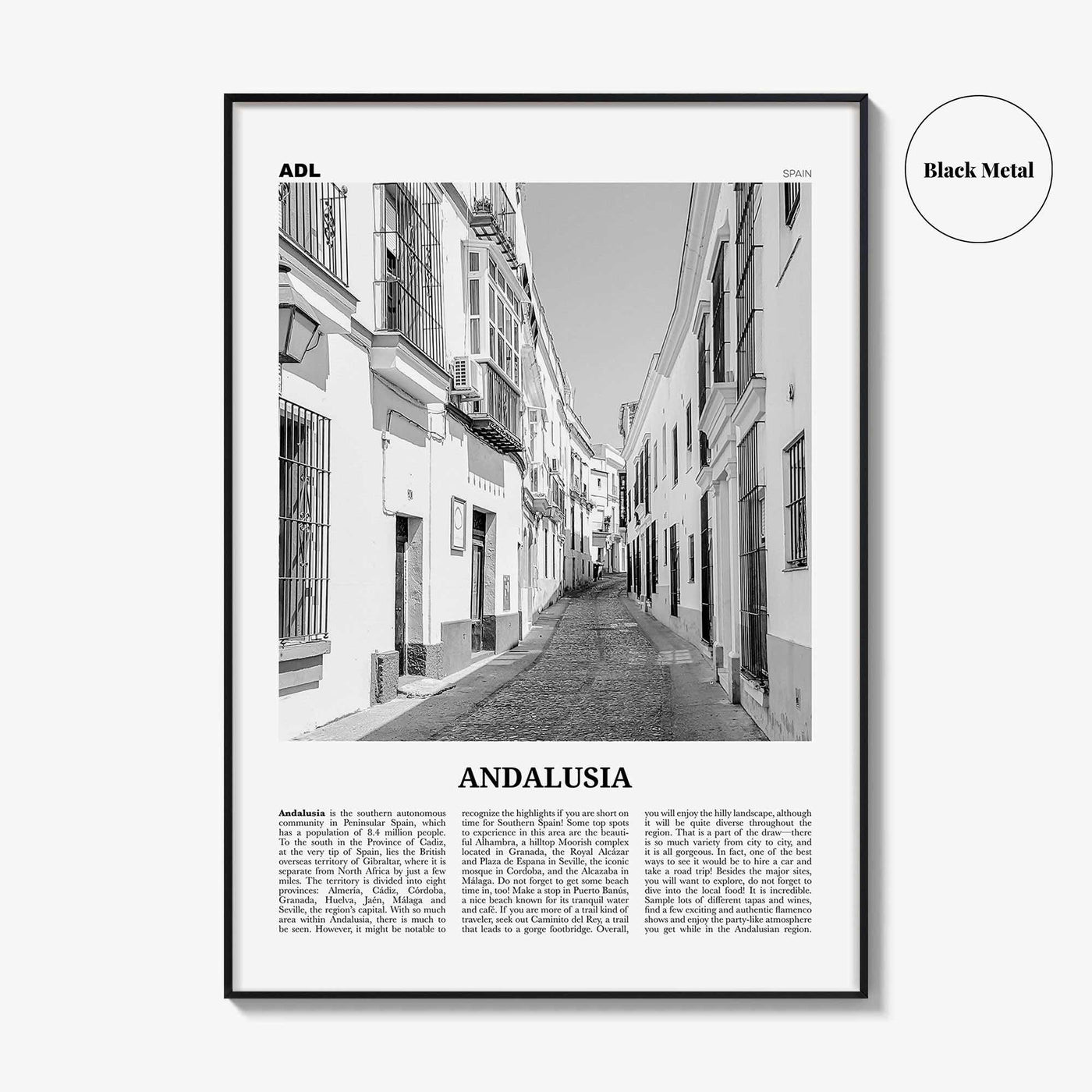 Andalusia Print Black and White No 1, Andalusia Wall Art, Andalusia Poster, Andalusia Photo, Andalusia Wall Decor, Spain, Sevilla, España