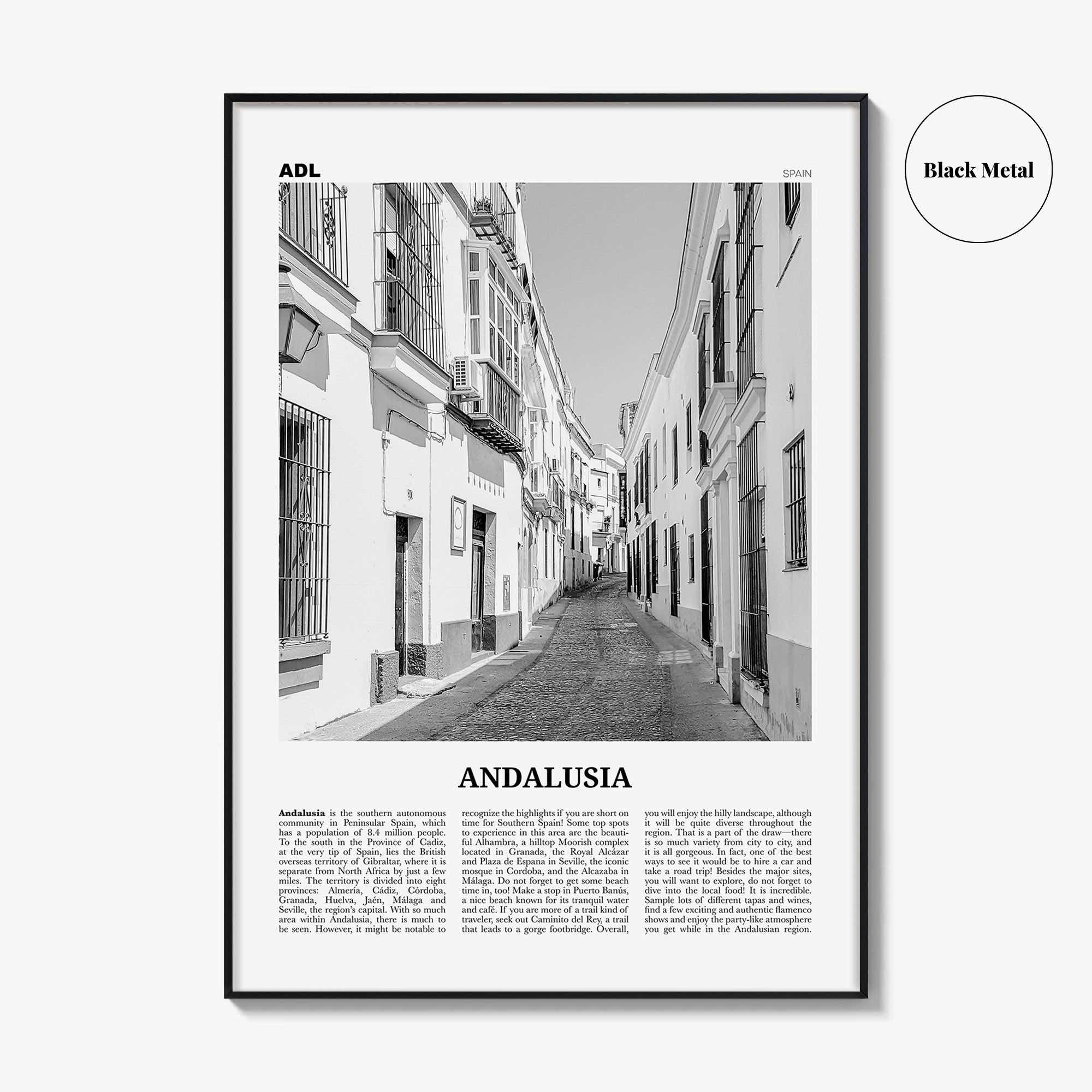 Andalusia Print Black and White No 1, Andalusia Wall Art, Andalusia Poster, Andalusia Photo, Andalusia Wall Decor, Spain, Sevilla, España