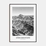 Andes Mountains Portrait B&W Poster