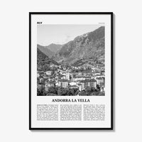 Andorra la Vella Print Black and White, Andorra la Vella Wall Art, Andorra la Vella Poster, Andorra la Vella Photo, la Vieja, Andorra