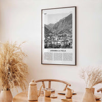 Andorra la Vella Print Black and White, Andorra la Vella Wall Art, Andorra la Vella Poster, Andorra la Vella Photo, la Vieja, Andorra