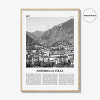 Andorra la Vella Print Black and White, Andorra la Vella Wall Art, Andorra la Vella Poster, Andorra la Vella Photo, la Vieja, Andorra
