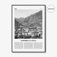 Andorra la Vella Print Black and White, Andorra la Vella Wall Art, Andorra la Vella Poster, Andorra la Vella Photo, la Vieja, Andorra