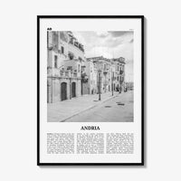 Andria Print Black and White, Andria Wall Art, Andria Poster, Andria Photo, Andria Wall Décor, Andria Map, Italy