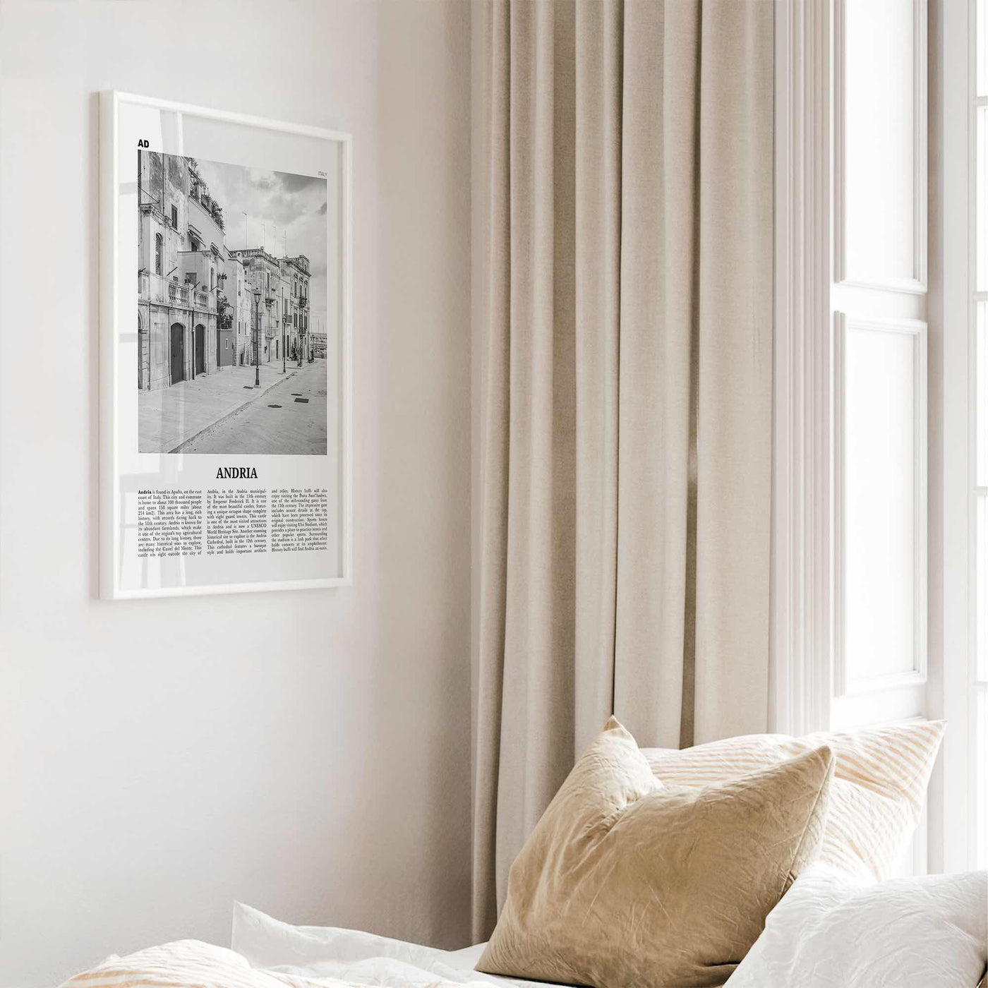 Andria Print Black and White, Andria Wall Art, Andria Poster, Andria Photo, Andria Wall Décor, Andria Map, Italy