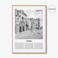 Andria Print Black and White, Andria Wall Art, Andria Poster, Andria Photo, Andria Wall Décor, Andria Map, Italy