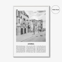 Andria Print Black and White, Andria Wall Art, Andria Poster, Andria Photo, Andria Wall Décor, Andria Map, Italy