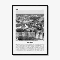 Angers Print Black and White, Angers Wall Art, Angers Poster, Angers Photo, Angers Wall Décor, Angers Map, France