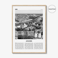 Angers Print Black and White, Angers Wall Art, Angers Poster, Angers Photo, Angers Wall Décor, Angers Map, France