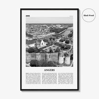 Angers Print Black and White, Angers Wall Art, Angers Poster, Angers Photo, Angers Wall Décor, Angers Map, France