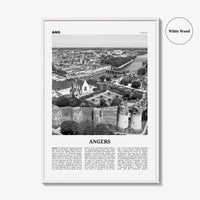 Angers Print Black and White, Angers Wall Art, Angers Poster, Angers Photo, Angers Wall Décor, Angers Map, France