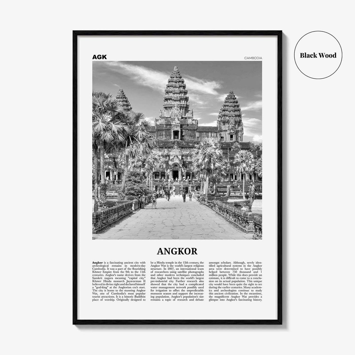Angkor Print Black and White, Angkor Wall Art, Angkor Poster, Angkor Photo, Angkor Wall Décor, Cambodia, Yasodharapura, Khmer