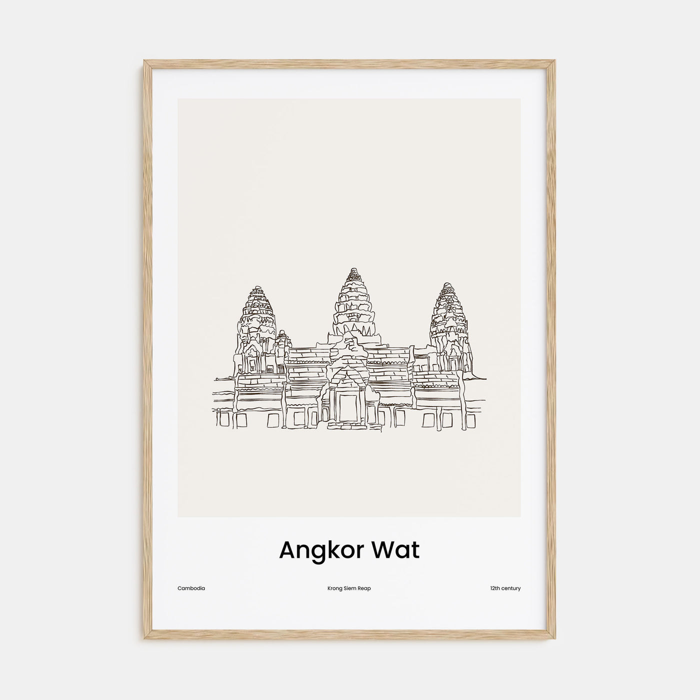 Angkor Wat Drawn poster
