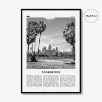 Angkor Wat Print Black and White, Angkor Wat Wall Art, Angkor Wat Poster, Angkor Wat Photo, Angkor Wat Wall Décor, Cambodia