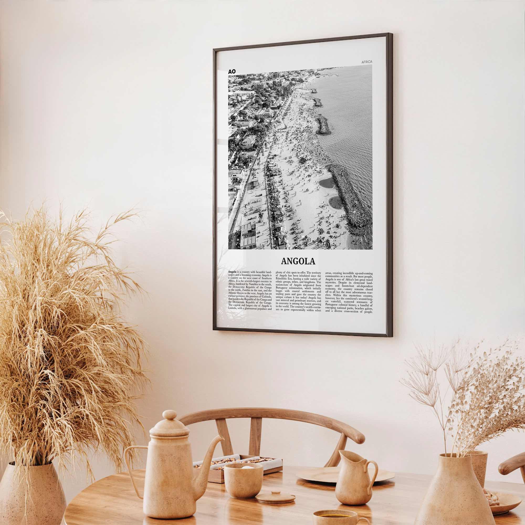 Angola Print Black and White, Angola Wall Art, Angola Poster, Angola Photo, Angola Wall Decor, Country Art Print, Luanda, Africa