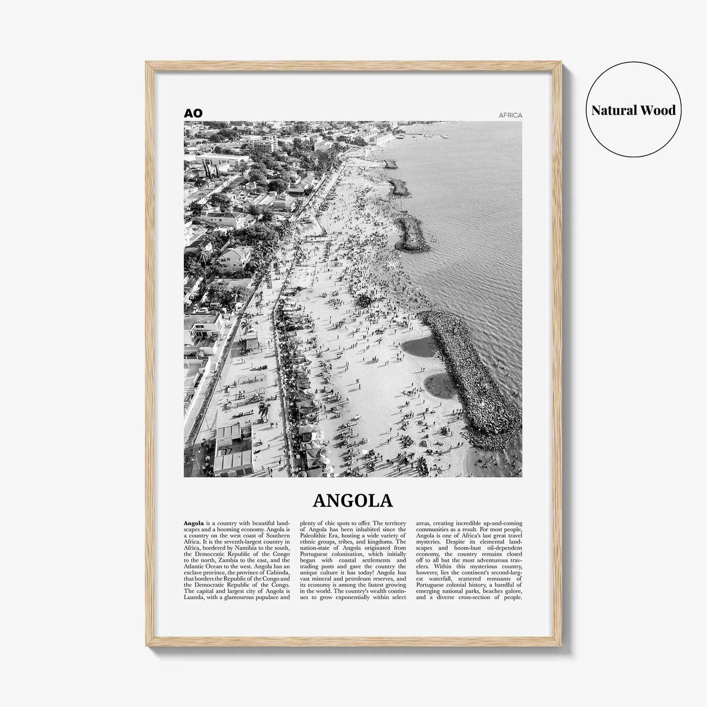 Angola Print Black and White, Angola Wall Art, Angola Poster, Angola Photo, Angola Wall Decor, Country Art Print, Luanda, Africa