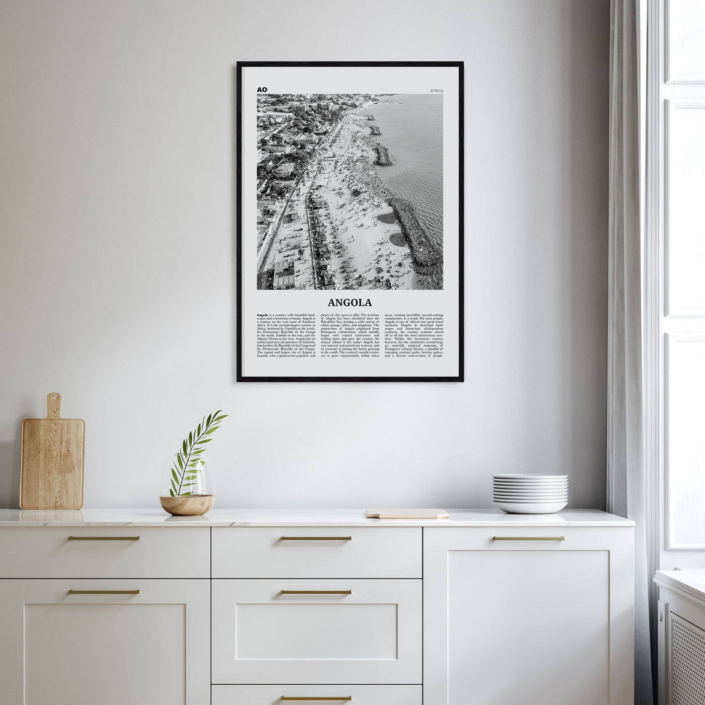 Angola Travel B&W Poster