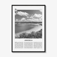Anguilla Print Black and White, Anguilla Wall Art, Anguilla Poster, Anguilla Photo, Anguilla Map, Caribbean