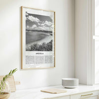 Anguilla Print Black and White, Anguilla Wall Art, Anguilla Poster, Anguilla Photo, Anguilla Map, Caribbean