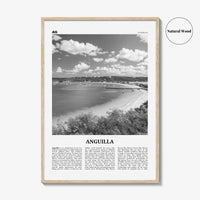Anguilla Print Black and White, Anguilla Wall Art, Anguilla Poster, Anguilla Photo, Anguilla Map, Caribbean