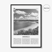 Anguilla Print Black and White, Anguilla Wall Art, Anguilla Poster, Anguilla Photo, Anguilla Map, Caribbean