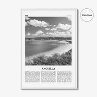 Anguilla Print Black and White, Anguilla Wall Art, Anguilla Poster, Anguilla Photo, Anguilla Map, Caribbean