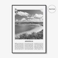Anguilla Print Black and White, Anguilla Wall Art, Anguilla Poster, Anguilla Photo, Anguilla Map, Caribbean