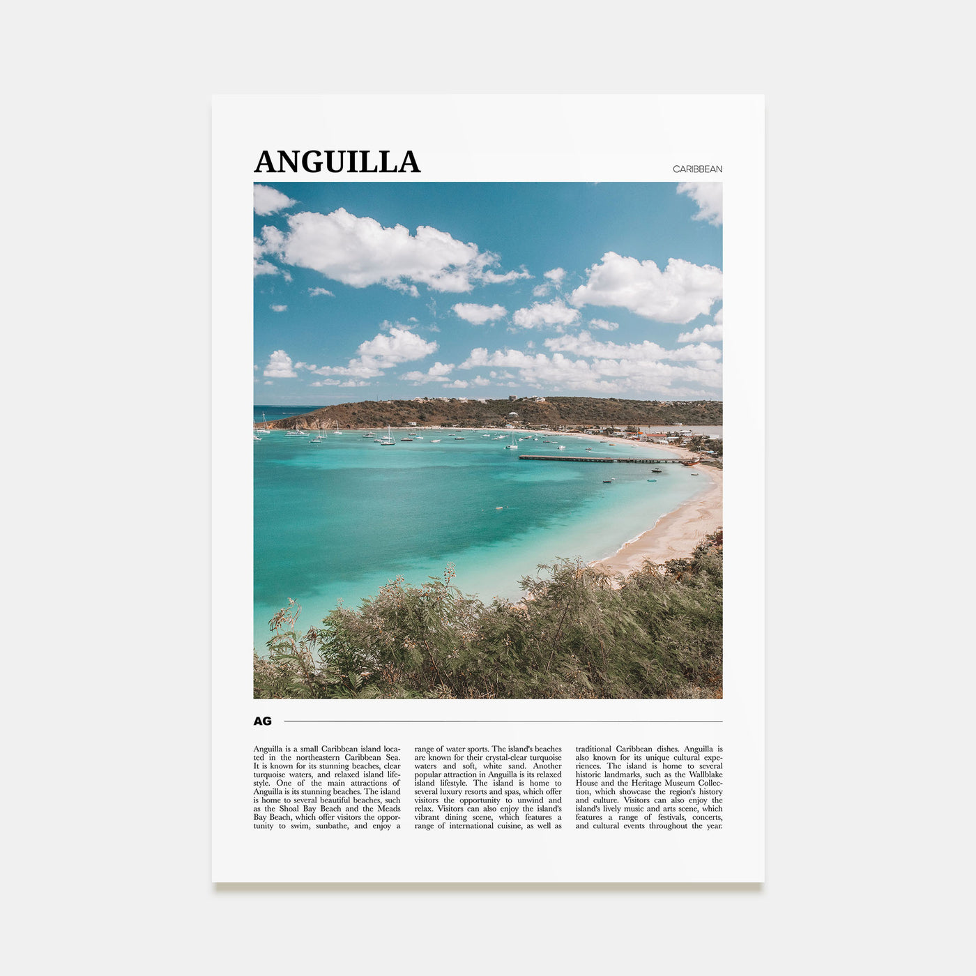 Anguilla Travel Color Poster