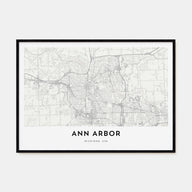 Ann Arbor Map Landscape Poster